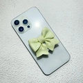 Support de téléphone magnétique nœud 3D vert clair avec miroir pliable et fini brillant - Nœud vert clair avec miroir rabattable