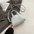 Sac à main bowling bleu clair avec bordure blanche et bandoulière réglable - Sans Pendentif / Bleu