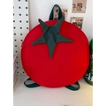 Simpatico zaino a forma di pomodoro da donna in tela con dettagli di foglie verdi - Rosso
