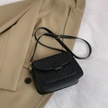 Schwarze Umhängetasche mit Flechtmuster, goldenen Details und verstellbarem Gurt - Schwarz