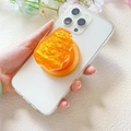 Griptok en acrylique orange de forme irrégulière avec film laser scintillant sur coque - Support Magnétique / Orange vif