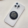Detail of magnetic phone socket with colorful glitter and matte black round base - Magnetic Stand / Black Scraps