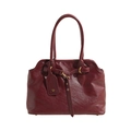 Grande borsa tote bordeaux in pelle con dettagli dorati e doppi manici da donna - Piccolo / Borgogna