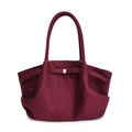 Sac fourre-tout bordeaux givré avec ailes plissées et bandoulières pour un usage quotidien - Petit (2043) / Fuchsia
