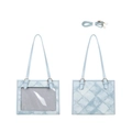 Light blue Ita Bag tote with transparent window and cloud texture pattern - Light Blue