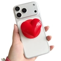 Support de téléphone magnétique en forme de cœur rouge 3D sur une coque de smartphone - Support Airbag Magnétique / Rouge