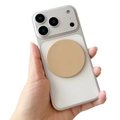 Translucent matte phone case with integrated magnetic ring and shockproof grey frame - Magnetic Disc Mirror / Brown