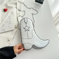 Unique silver boot-shaped shoulder bag with metallic finish and star detail with chain - Silver