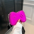 Borsa a tracolla creativa a forma di controller da gioco in rosa metallico con catena - Rosa Rossa