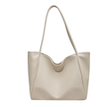 Minimalist cream white tote bag with lychee texture and slim shoulder straps - Off White