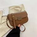 Borsa a tracolla vintage marrone in stile patchwork con cinturino regolabile - Marrone (Latte alla Nocciola)