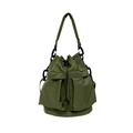 Secchiello in nylon verde oliva con chiusura a coulisse e tasche utility - Verde Militare