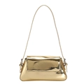 Glänzende goldene Baguette-Tasche aus Lackleder mit passendem Schulterriemen - Gold