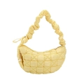 Detail of light yellow quilted puffy cloud bag with star pendant and ruched handle - One Size / Yellow