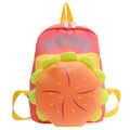 Mochila infantil de hamburguesa rosa y amarillo con detalle decorativo floral en 3D - Rosa