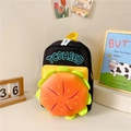 Sac à dos mignon hamburger pour enfant en noir et jaune avec motif 3D dessin animé - Noir