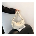 Quilted cloud bag in off-white finish with ruffled handle and puffer sponge texture - Off-white