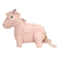 Borsa a tracolla creativa a forma di pony rosa in pelle PU con nappa decorativa - Rosa