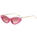 Occhiali da sole cat eye alla moda con montatura rosa e dettagli in metallo dorato - Montatura Viola Lente Sfumata Rossa