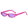 Lunettes de soleil ovales Y2K avec monture rose transparente et verres violets - Monture Violette / Verres Violets