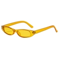 Lunettes de soleil ovales rétro avec monture étroite en jaune vif transparent chic - Monture Jaune Verres Jaunes