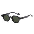 Retro geometric hexagonal sunglasses with translucent purple frames and dark lenses - Grey Frame Green Lens