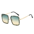 Fashionable oversized square sunglasses with tortoiseshell frames and gradient lenses - Leopard Frame Green Yellow Lens
