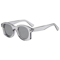 Lunettes de soleil polygonales tendance avec monture grise et verres foncés pour l'extérieur - Monture Grise Verres Miroir Argent