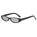 Lunettes de soleil rétro à petite monture ovale noire et verres gris style Y2K chic - Monture Noire Verres Argentés