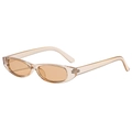Lunettes de soleil ovales rétro ambre avec verres assortis et branches larges de style Y2K - Monture Champagne Verres Thé Clair