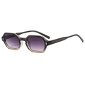 Lunettes de soleil octogonales gris foncé translucide avec verres dégradés à 45 degrés - Monture Épissée Noir et Écaille Verres Gris
