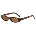 Lunettes de soleil ovales rétro écailles de tortue avec verres marron foncé - Monture Écaille