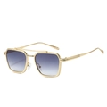 Stylish double bridge aviator sunglasses with gold metal frame and gradient lenses - Gold Frame Gradient Grey Lens