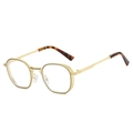 Modische geometrische Goldmetall-Sonnenbrille mit hexagonalem Vintage-Rahmen - Goldrahmen