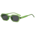 Gafas de sol hexagonales verde translúcido con lentes grises y remaches de plata - Montura Verde Lentes Grises