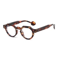 Classic dark tortoise shell polygon sunglasses with thick acetate frame and metal rivets - Tortoise Frame