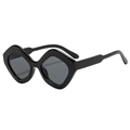Modern irregular geometric rhombus sunglasses with black frames and dark lenses for street style - Black Frame Black Grey Lens