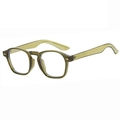Lunettes de soleil carrées vert olive vintage avec rivets et fini translucide - Monture Verte
