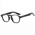 Lunettes de soleil rétro à monture carrée noire avec rivets dorés et verres anti-lumière bleue - Cadre Noir