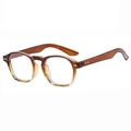 Lunettes de soleil carrées rétro avec monture dégradée marron et rivets métalliques - Monture Thé