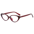 Classic wine red cat eye sunglasses with anti-blue light lenses shown at a 45-degree angle - Wine Red Frame