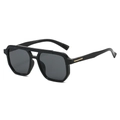Lunettes aviateur classiques à double pont avec monture noire et verres gris - Monture Noire Verres Noir Gris