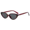 Occhiali da sole retrò cat-eye con montatura rossa trasparente e lenti scure - Montatura Vinaccia Lenti Grigio Nero