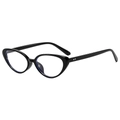 Classic black cat eye sunglasses frame with silver metal rivets and polished finish - Black Frame