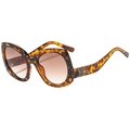 Occhiali da sole cat-eye oversize vintage con montatura tartarugata e lenti sfumate - Montatura Leopardata / Lenti Tè