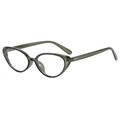 Classic small cat eye sunglasses with a stylish translucent dark green frame - Green Frame