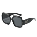 Gafas de sol cuadradas retro de gran tamaño en negro con lentes gris oscuro - Montura Negra Lentes Gris Negro