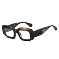 Retro-Polygon-Sonnenbrille mit bernsteinfarbenem Schildpatt-Rahmen und Blaulichtschutz-Gläsern - Schildpatt Rahmen
