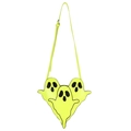 Neon yellow ghost crossbody bag with a cute cartoon design and adjustable shoulder strap - Yellow