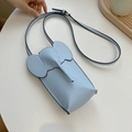 Mini borsa per cellulare azzurra a forma di elefante da donna con tracolla in pelle - Blu